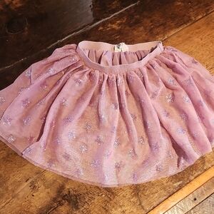 Pink Tulle Skirt with Glitter Stars